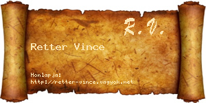 Retter Vince névjegykártya
