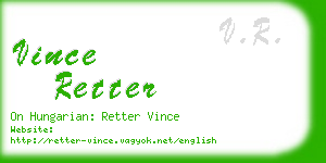 vince retter business card